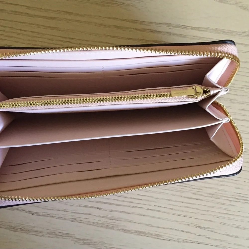Coach Rosette Print Blush Multi Wallet Wristlet